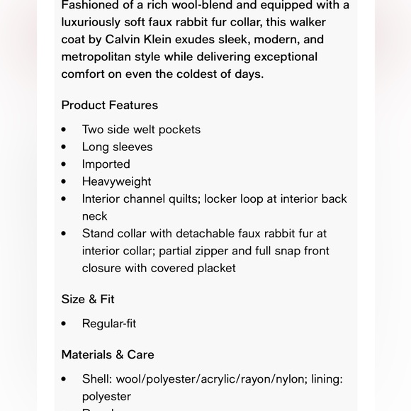 NWT XL Calvin Klein Men's Urban Walker Coat - Picture 5 of 16